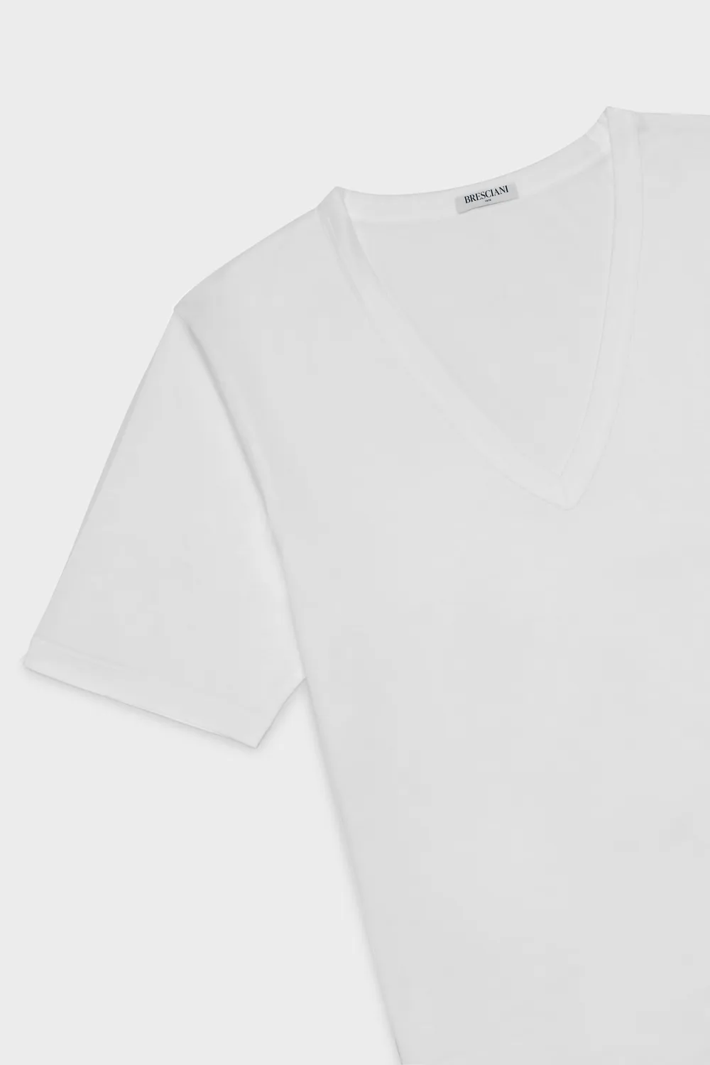 Bresciani Scollo V t-shirt hvid bomuld kort ærme