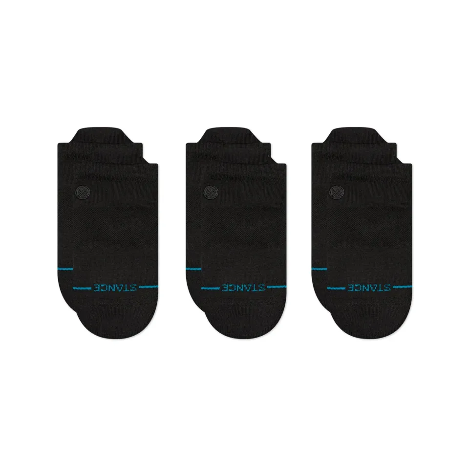 Stance Icon Low Tab strømper sort 3-pak bomuld