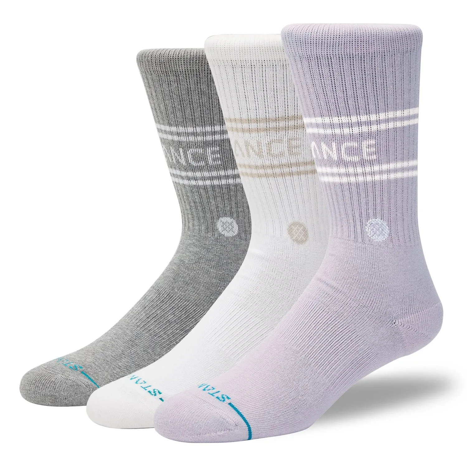Stance Vital Crew strømper lilla 3-pak bomuld