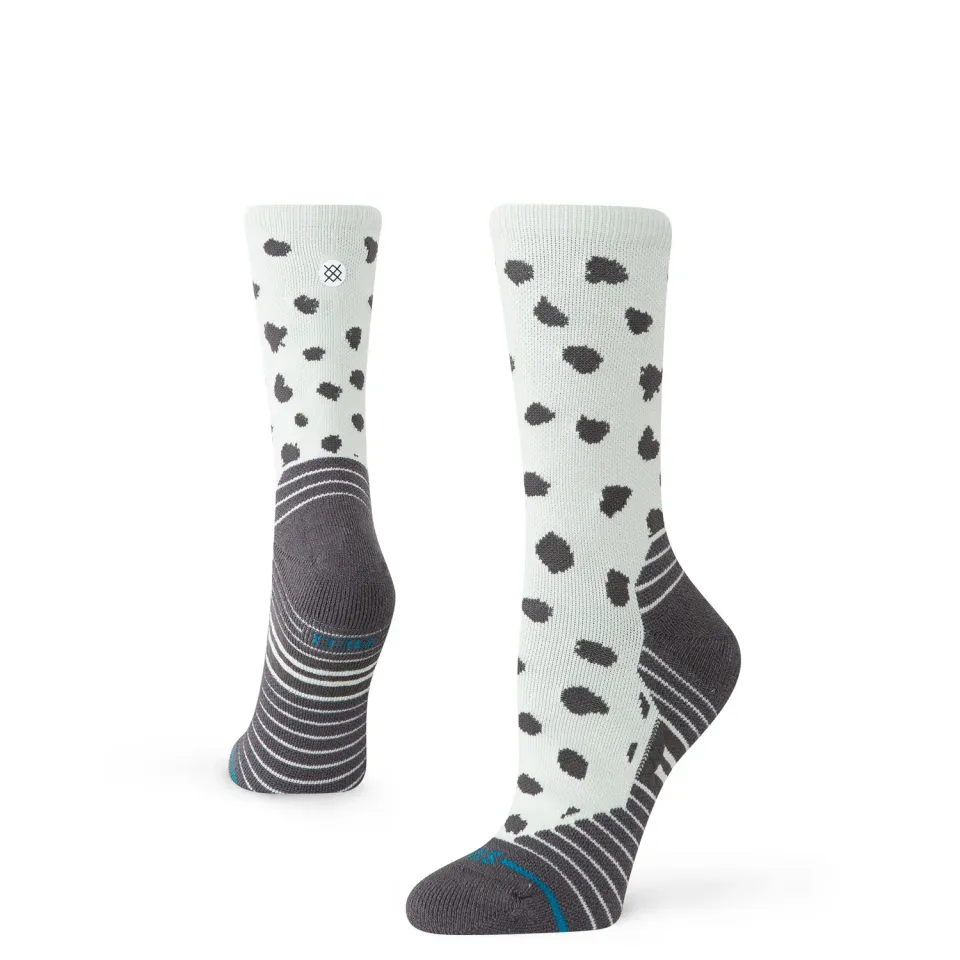 Stance Leopard Mid Crew sok lyseblå dame