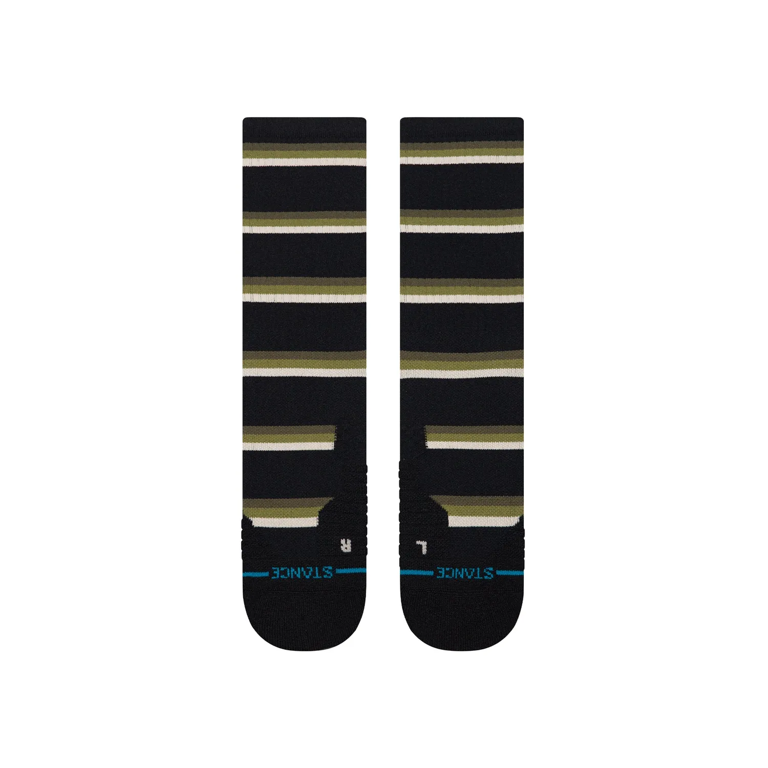 Stance Multistripe Mid Ribbed Crew strømper sort åndbar