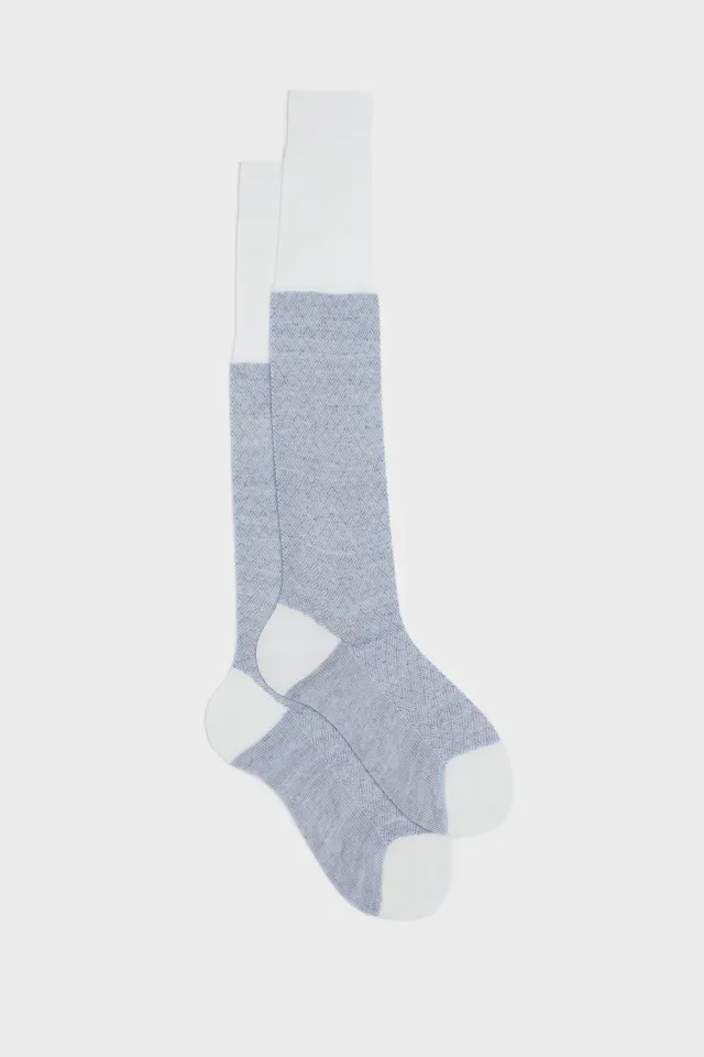 Bresciani Essentials Mattia strømper white-sky bomuld-hør