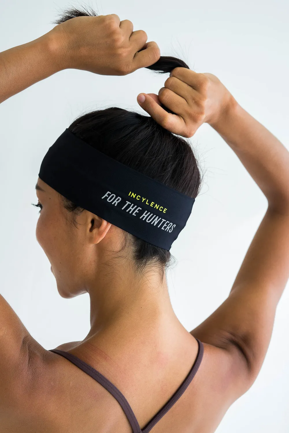 Incylence Headband V2 pandebånd sort gul smal svedtransporterende