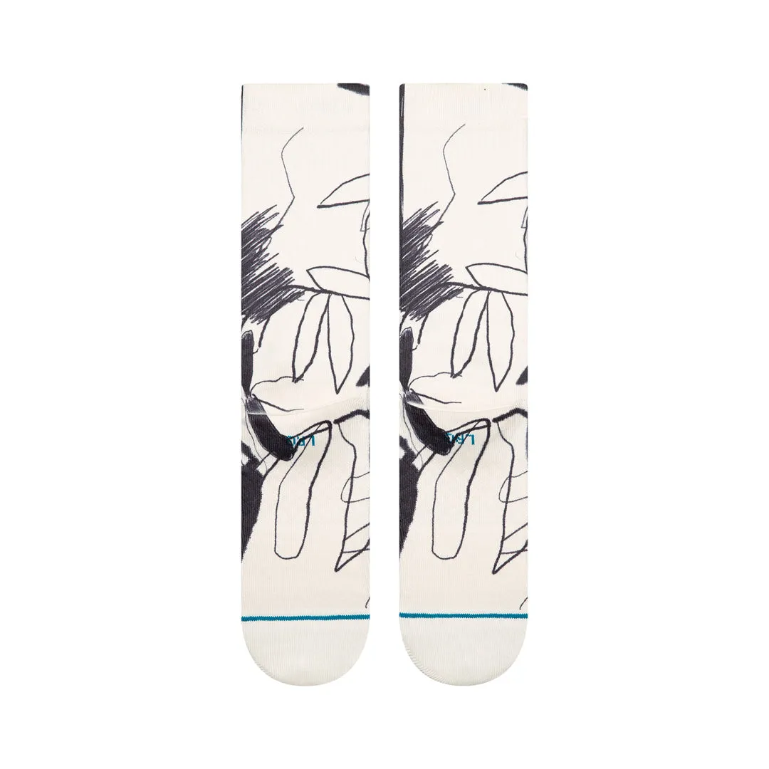 Stance Art Studio crew strømper hvid poly-blend