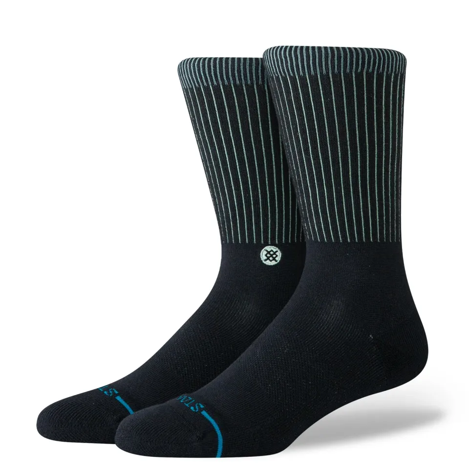 Stance Icon Pop Crew strømper black teal – bomuld