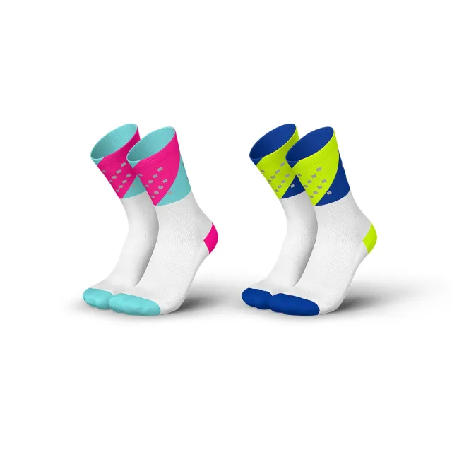 Incylence High-Viz V4 løbestrømper 2-pak pink mint canary blue