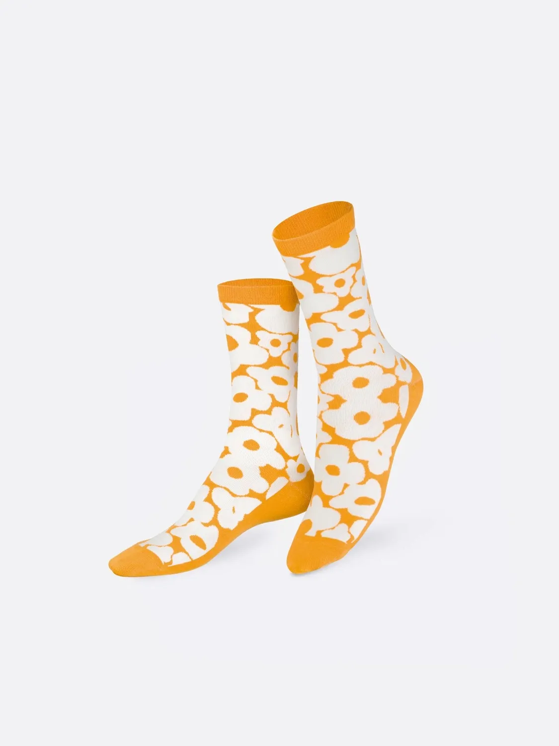 Eat My Socks Flower Power Orange sokker 1 par bomuld