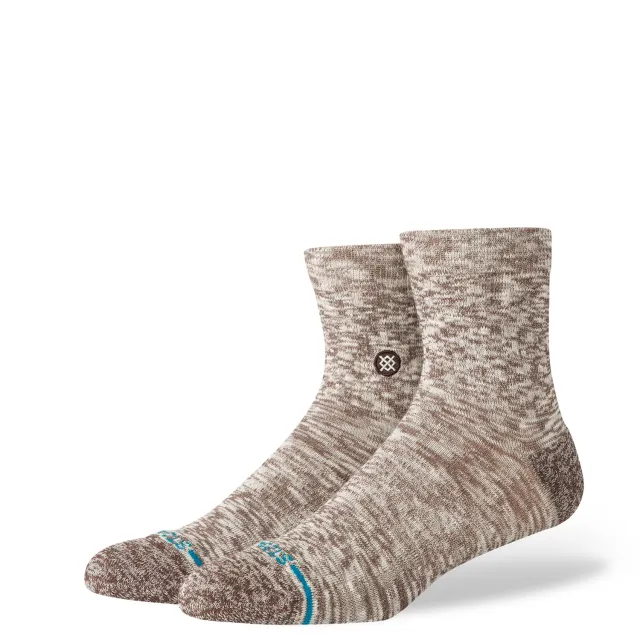 Stance Slub Quarter strømper brun bomuld struktur