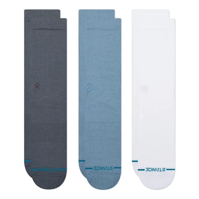 Stance Icon Crew sokker Turbulence 3-pak bomuld