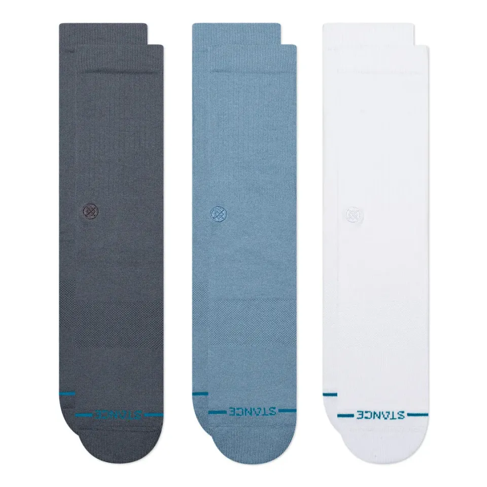 Stance Icon Crew sokker Turbulence 3-pak bomuld
