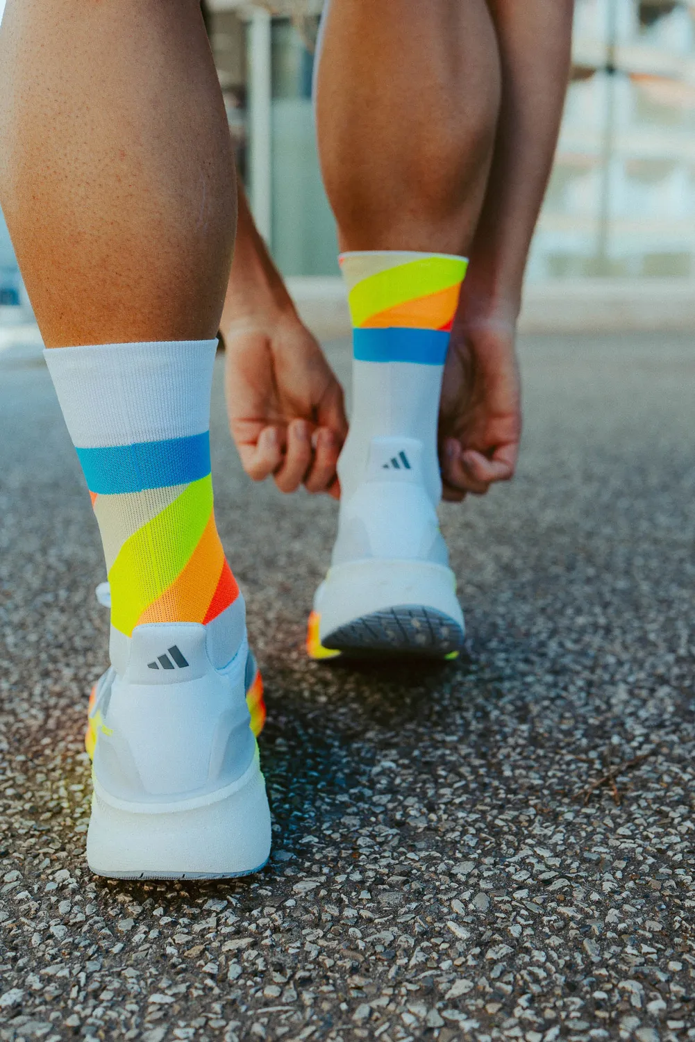 Incylence Ultralight Strides løbestrømper white blue åndbare