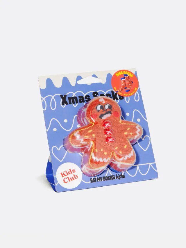Eat My Socks Xmas Cookie Kids strømper creme bomuld