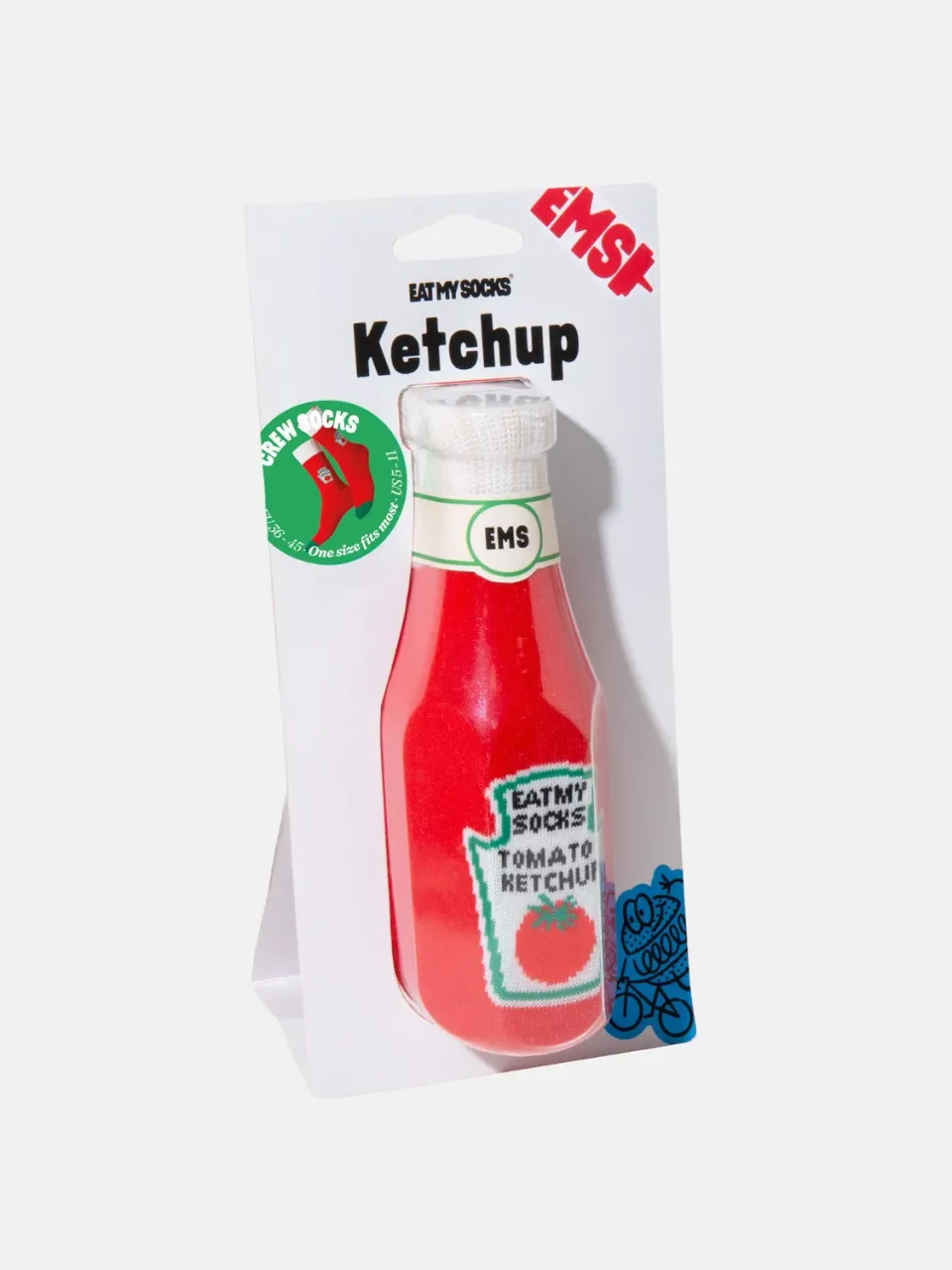 Eat My Socks Ketchup sokker 1 par sjove bomuld