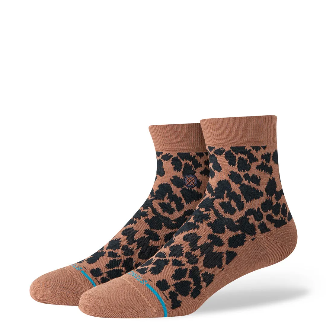 Stance Love Leopard ankelstrømper brun let polstring
