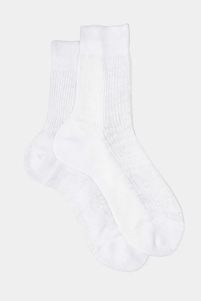 Bresciani Essentials Sara strømper offwhite hør dame