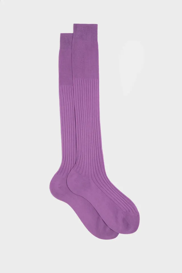 Bresciani Essentials Cesare strømper lilac bomuld