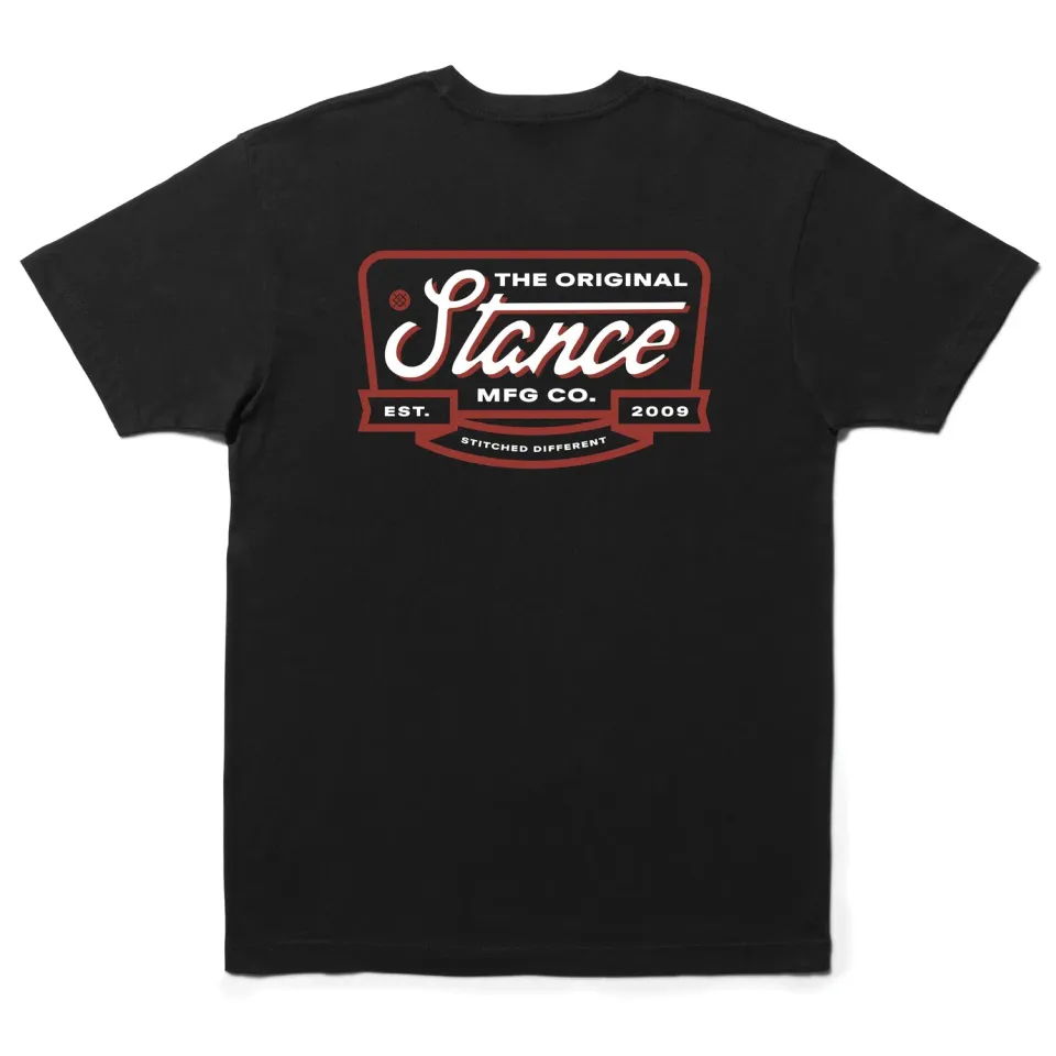 Stance Script Seal t-shirt sort 100% bomuld