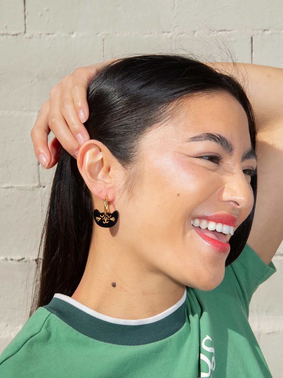 Eat My Socks Cat Earrings øreringe kat