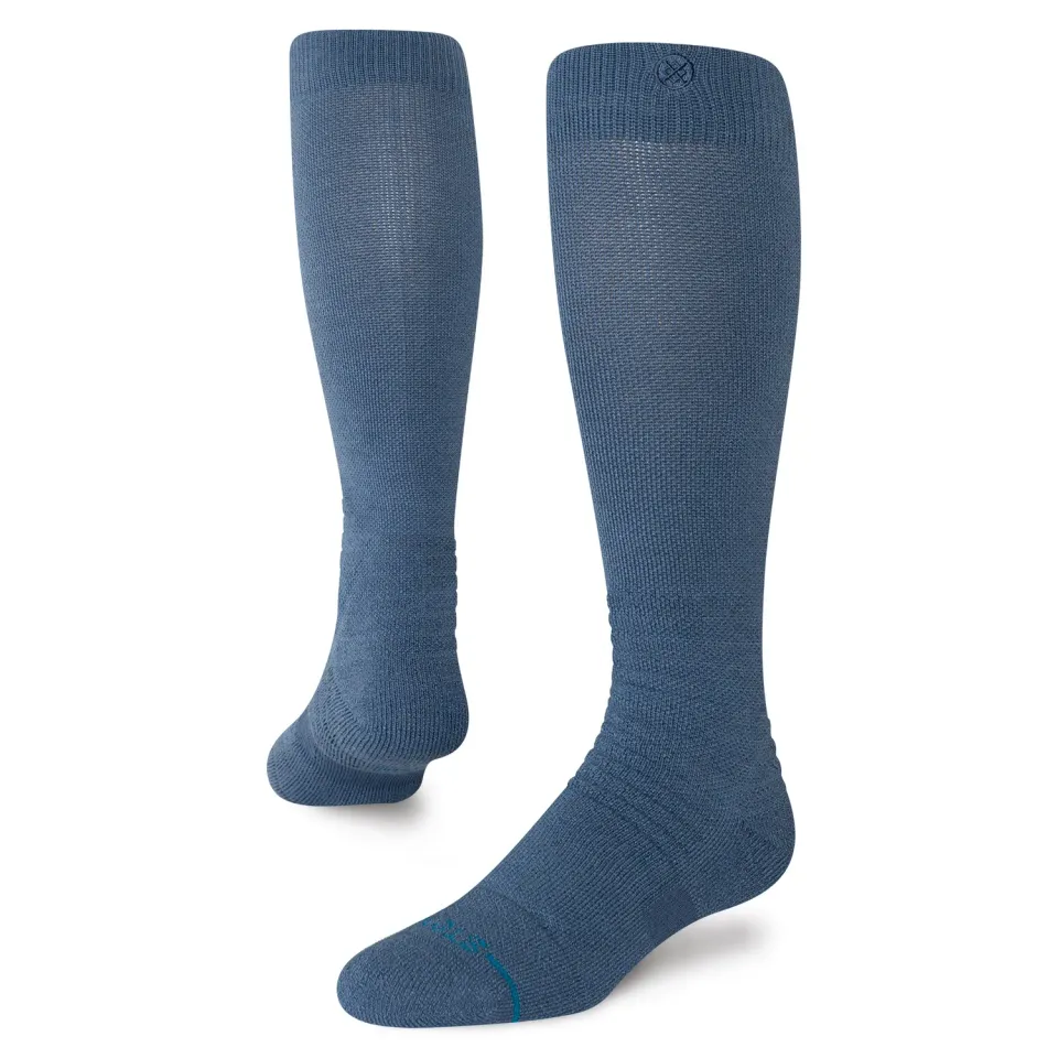 Stance Solid Mid Wool skistrømpe Sea Blue knæhøj