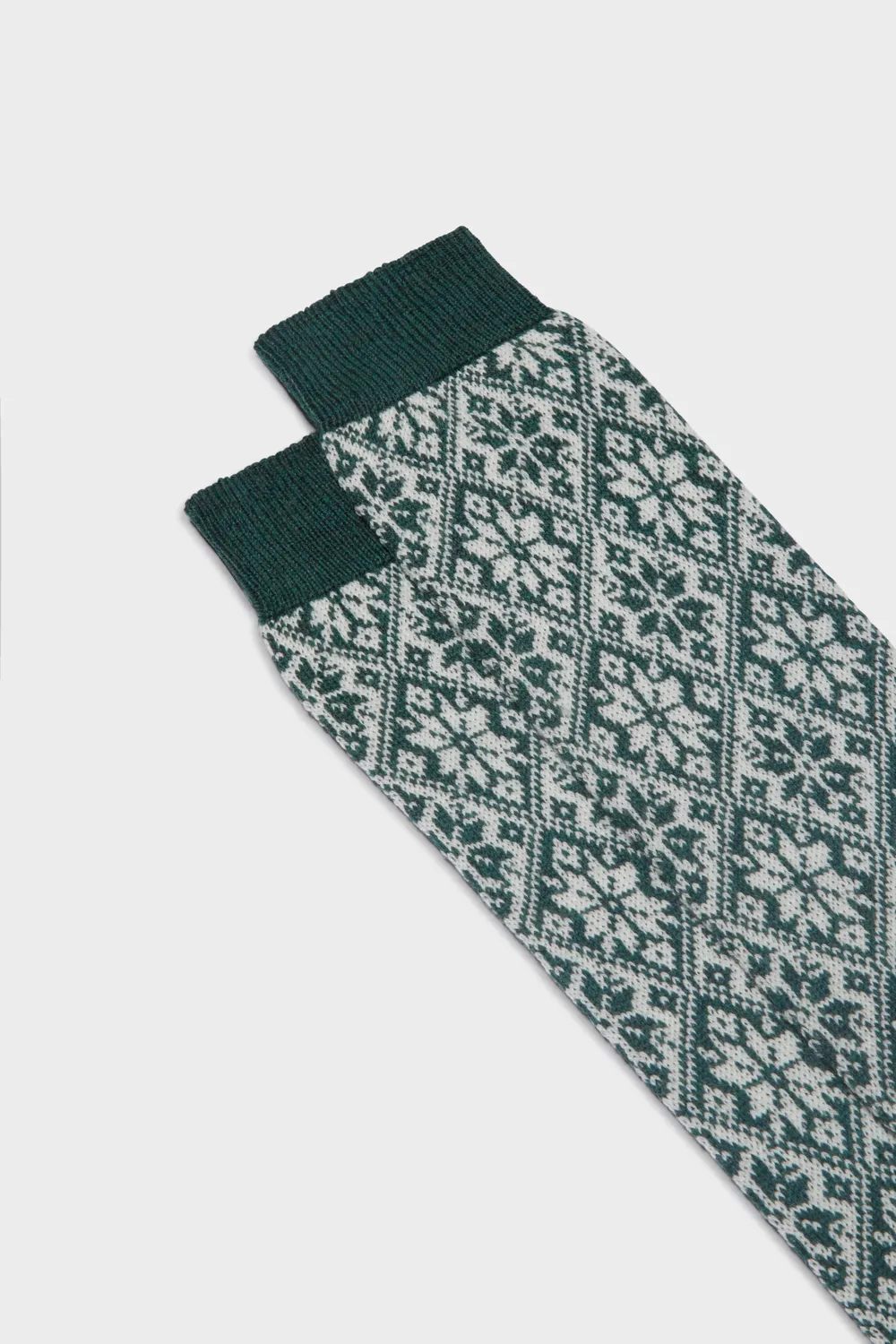Bresciani Astrum herresokker green-white uldmix