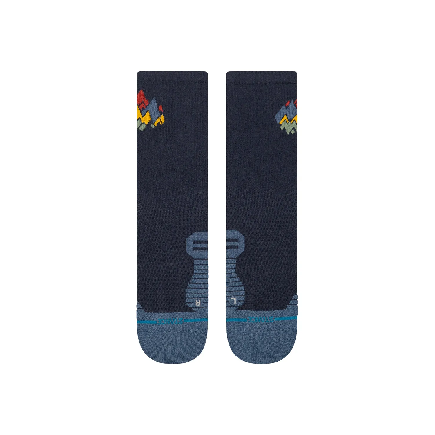 Stance Peaks Ribbed Light Crew løbestrømper navy let