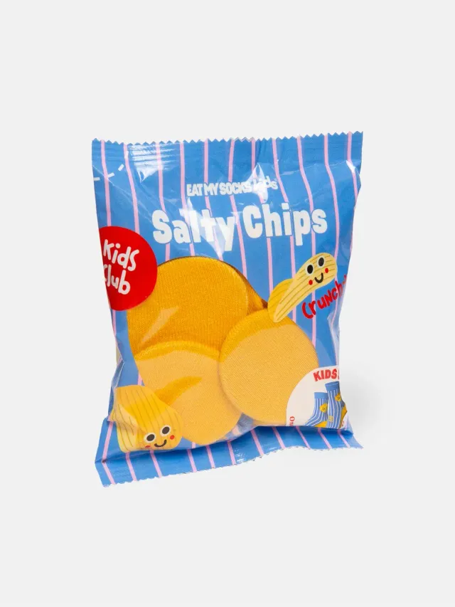 Eat My Socks Blue Salty Chips Kids sokker 1 par bomuld