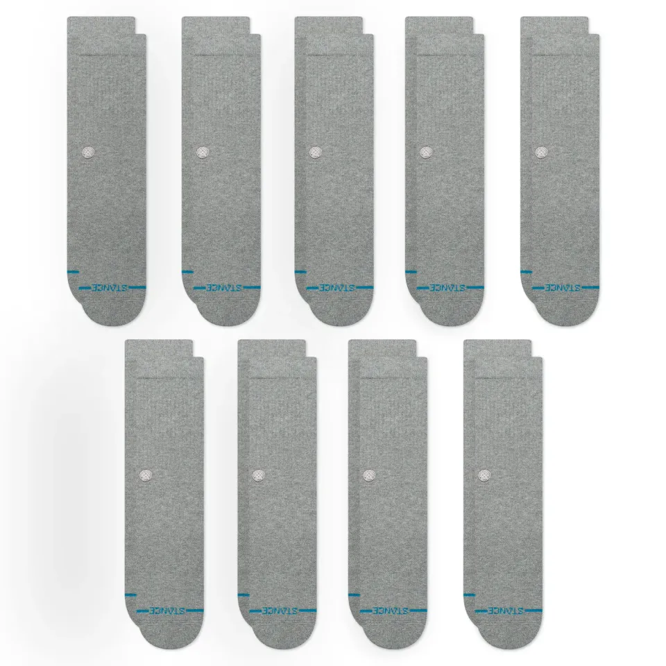 Stance Icon Crew sokker sort 9-pak bomuld