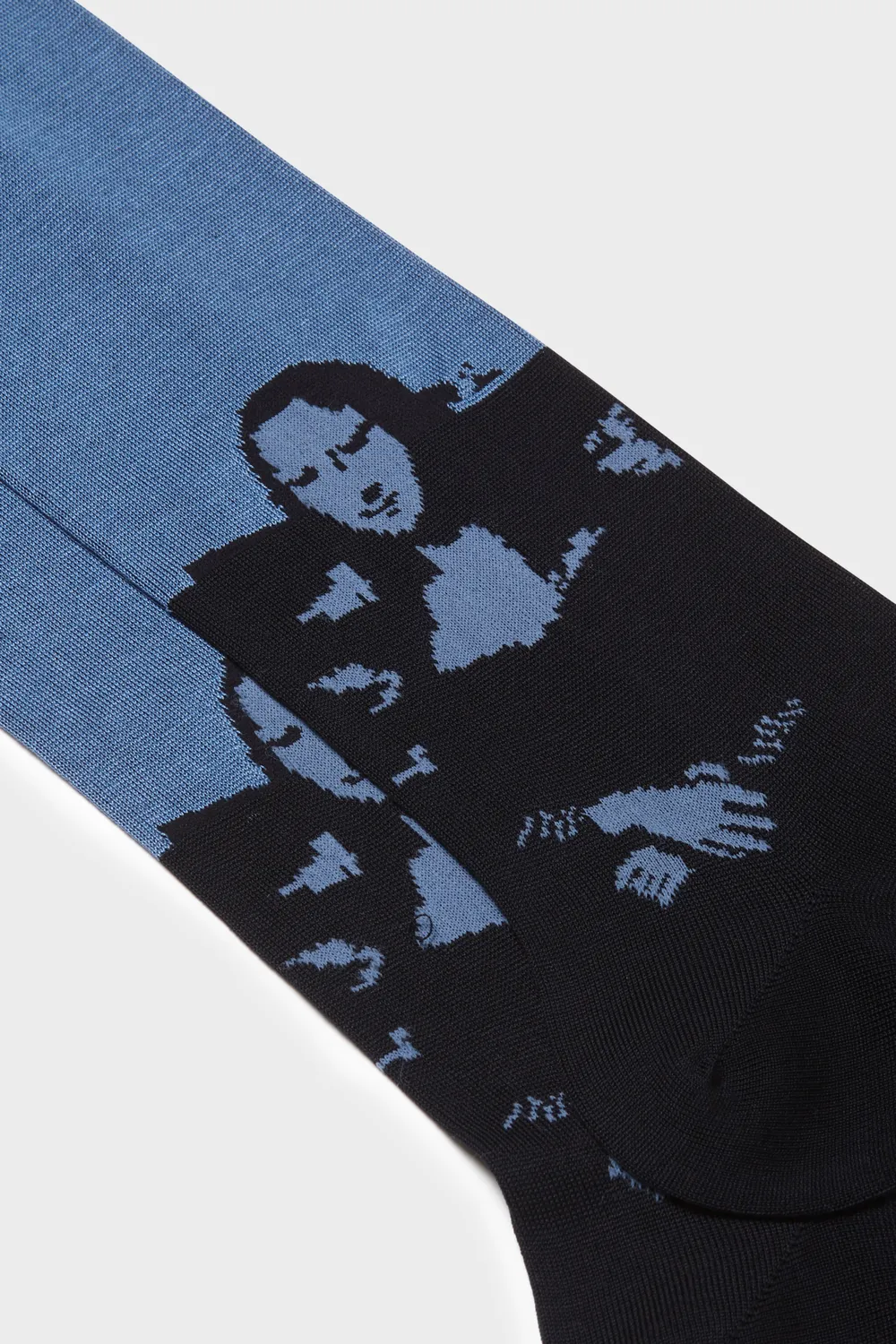 Bresciani Icon Art Gioconda strømper navy bomuld