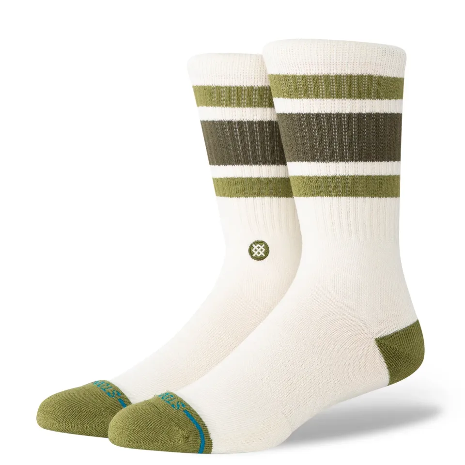 Stance Boyd crew strømper military green – sokker i kæmmet bomuld