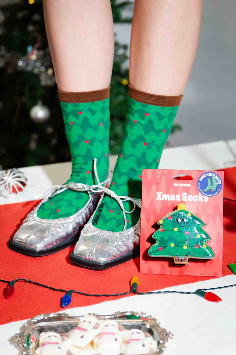 Eat My Socks Xmas Tree julestrømper gave 3D grantræ