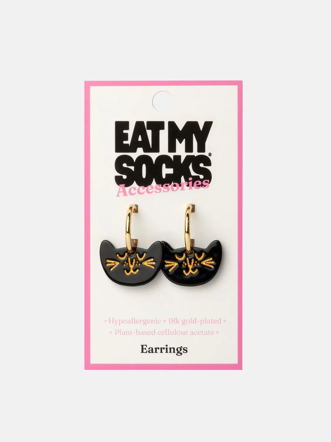 Eat My Socks Cat Earrings øreringe kat