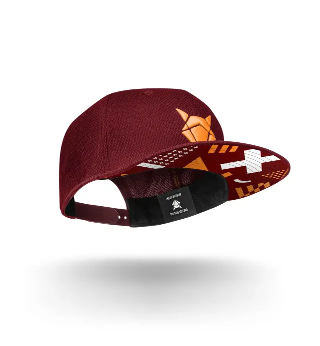 Incylence Cap Elements V2 Dark Red Orange snapback mesh