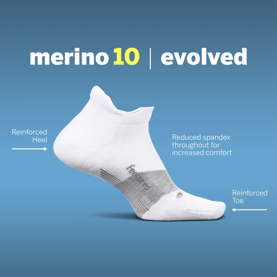 Feetures Merino 10 Cushion Quarter sokker charcoal uld