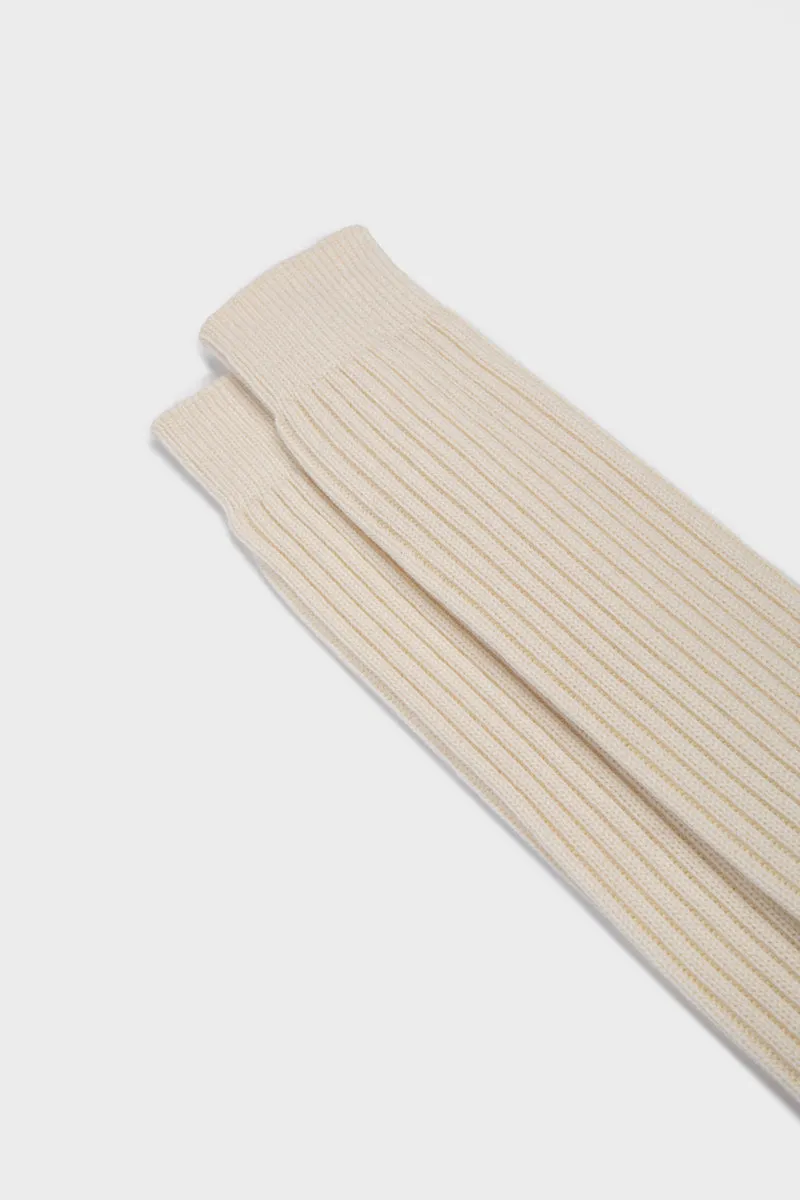 Bresciani Essentials Teo strømper off white uld