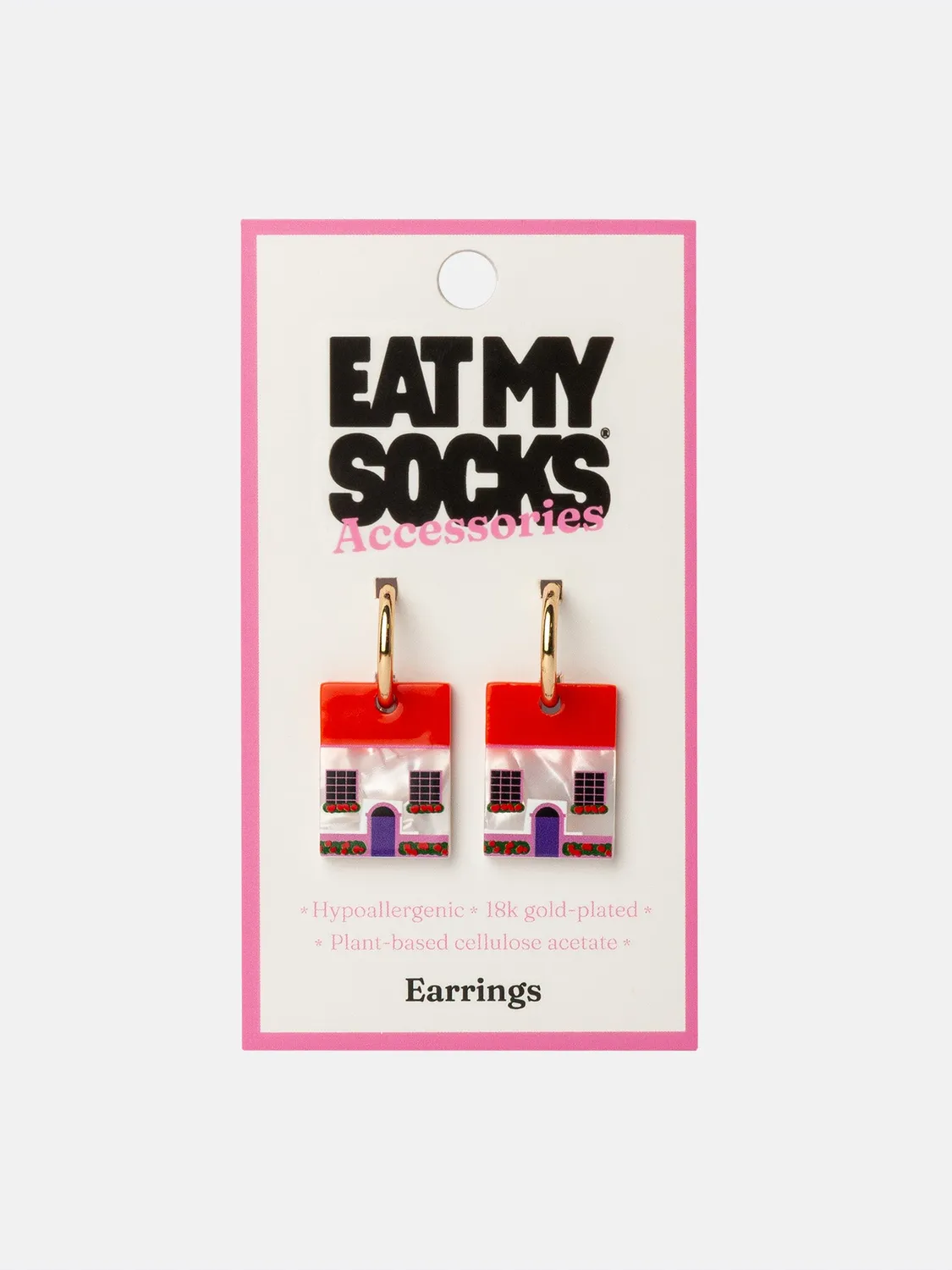 Eat My Socks House Earrings øreringe guld
