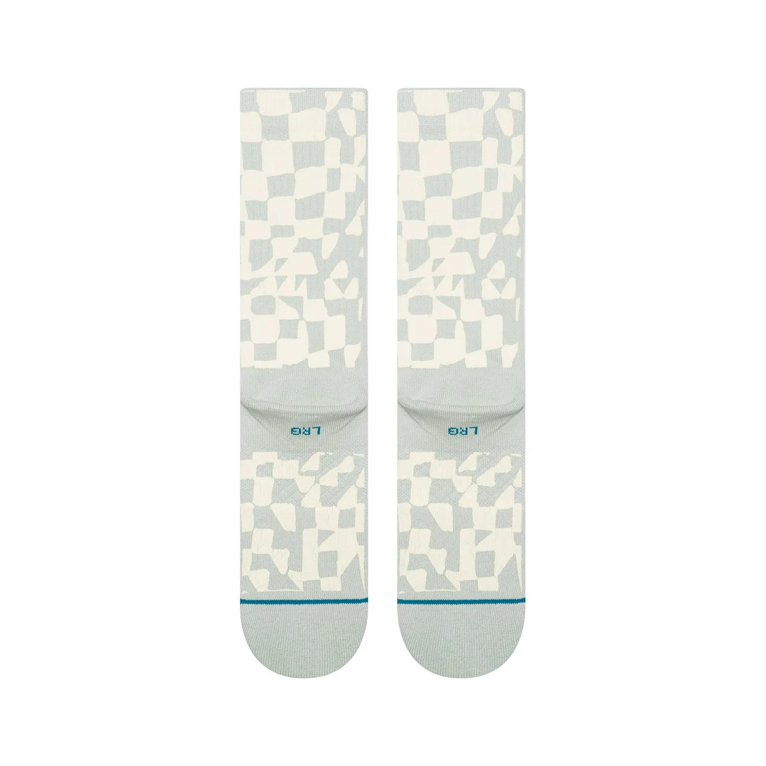 Stance Wave Check crew sokker lyseblå medium