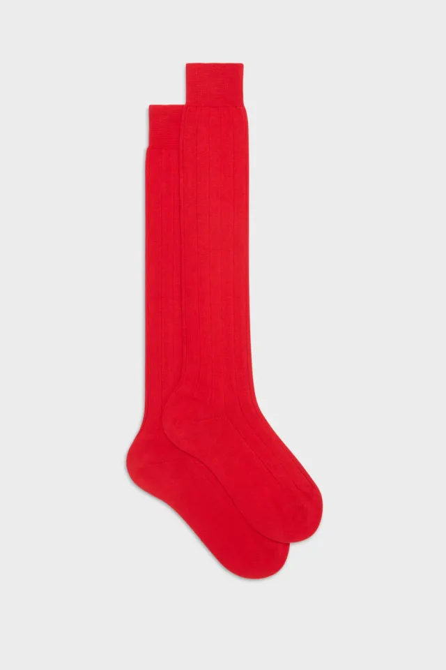 Bresciani Massimo herresokker red pima bomuld rib