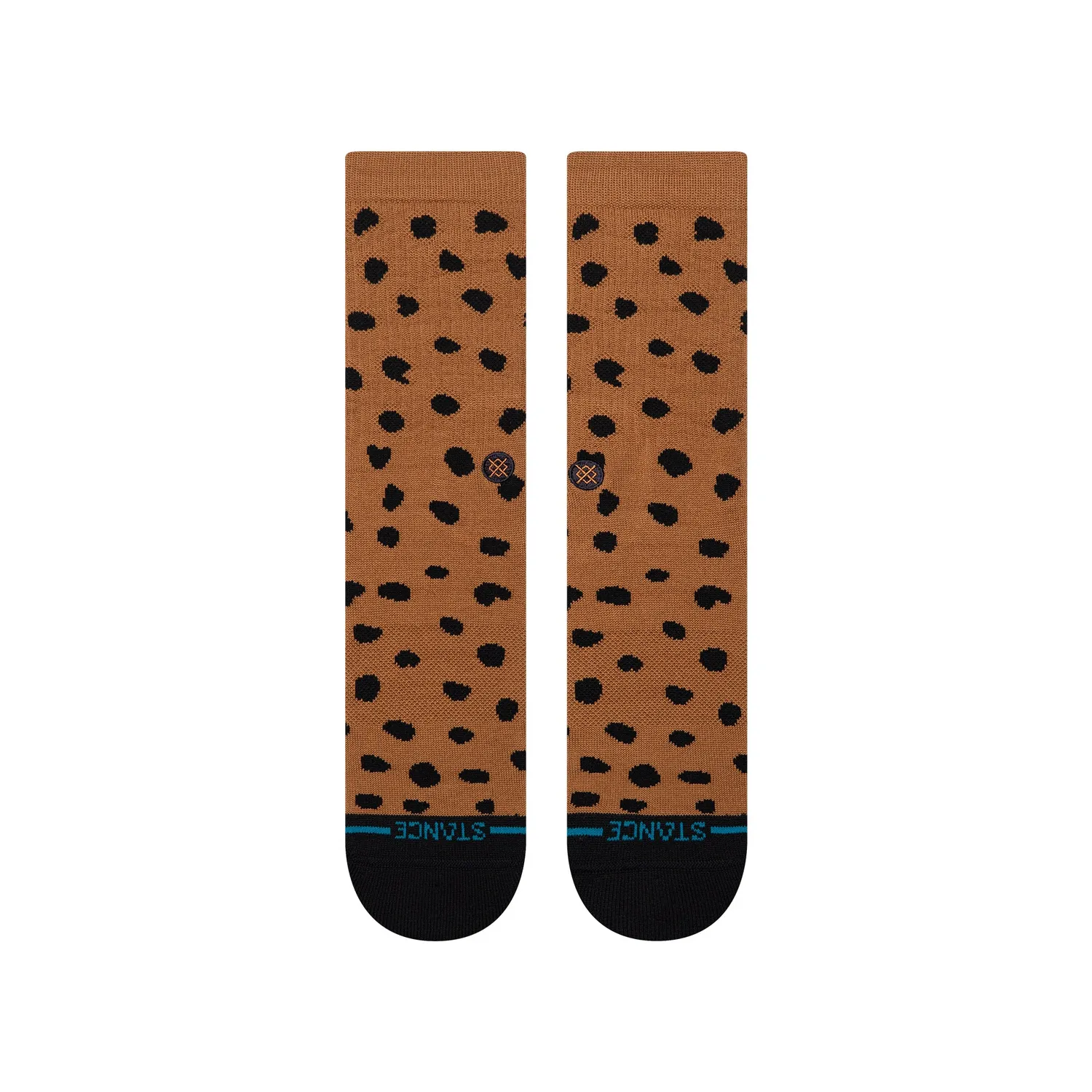 Stance Leopard Crew sokker brun bomuld
