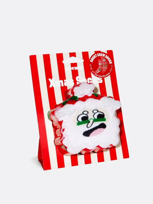 Eat My Socks Xmas Santa sokker 1 par bomuld
