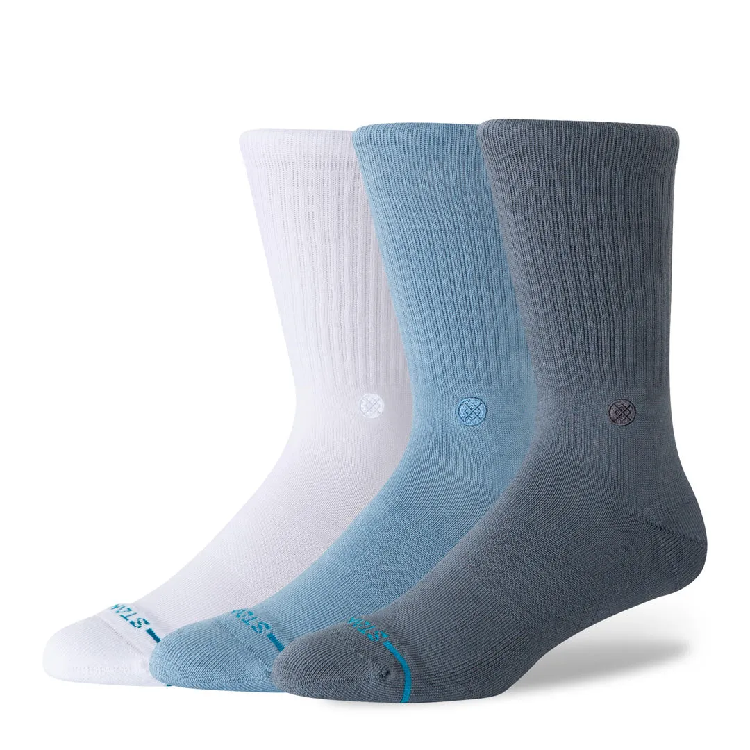 Stance Icon Crew sokker Turbulence 3-pak bomuld