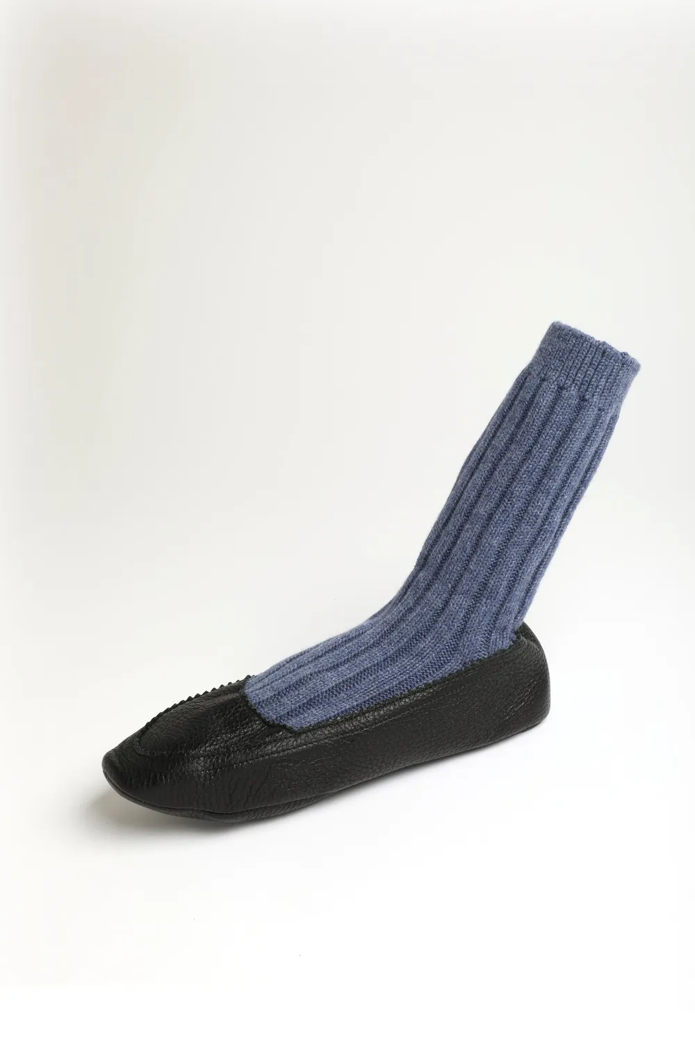 Bresciani Luxury Slippers hjemmesko blå cashmere S-L