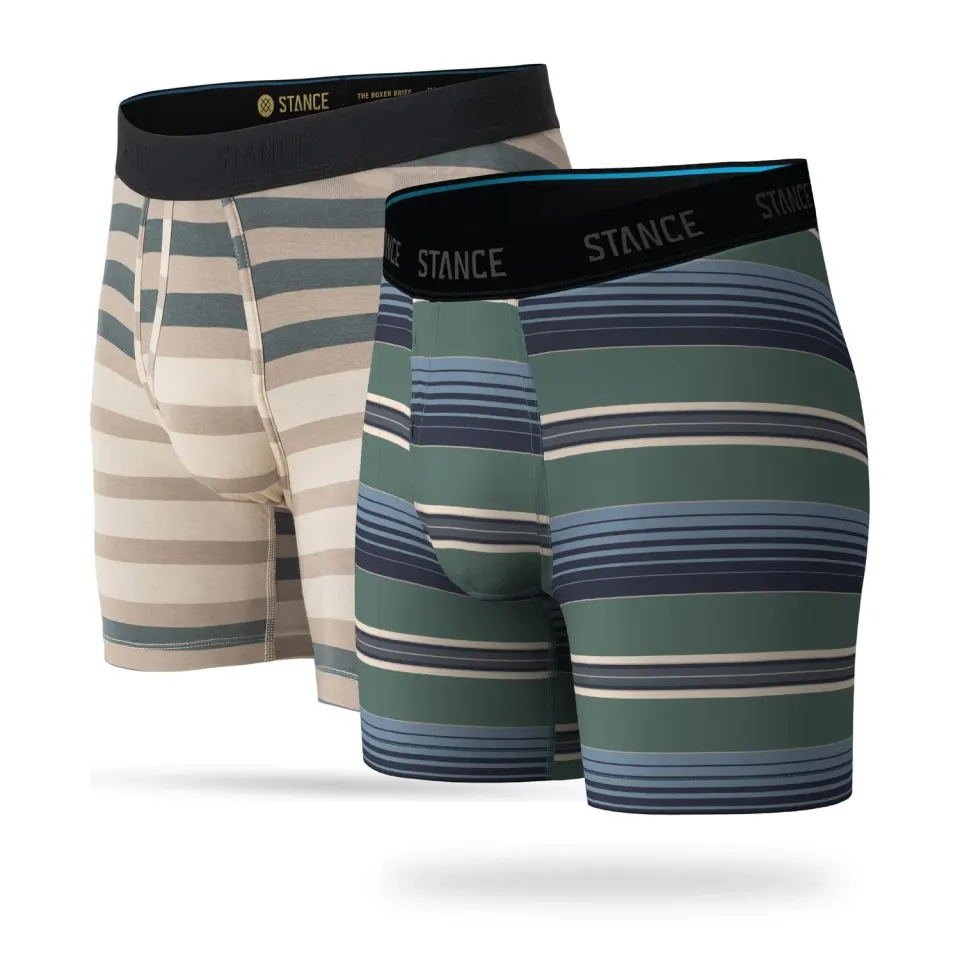 Stance Striped Wholester underbukser brun 2-pak
