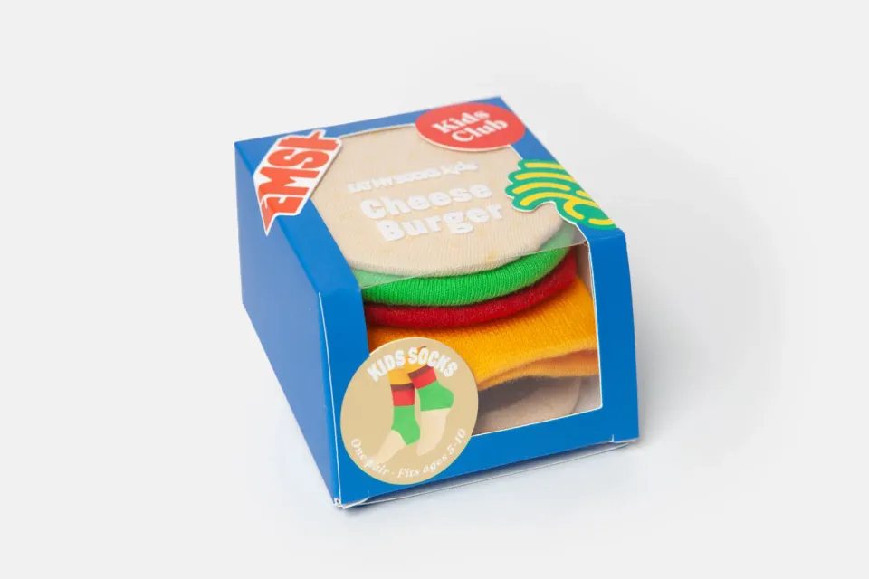 Eat My Socks Cheeseburger Kids børnesokker 1 par
