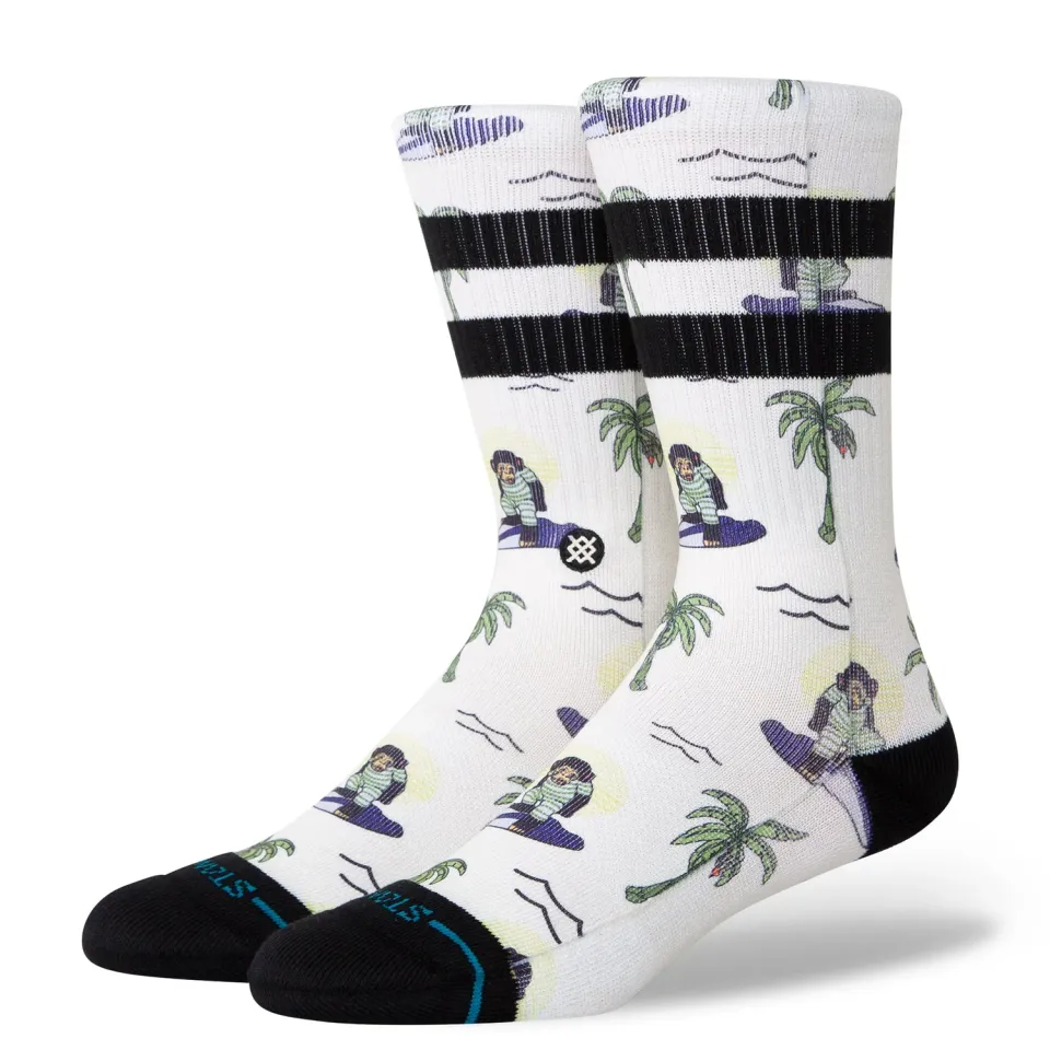 Stance Surfing Monkey crew sokker grå medium cushion