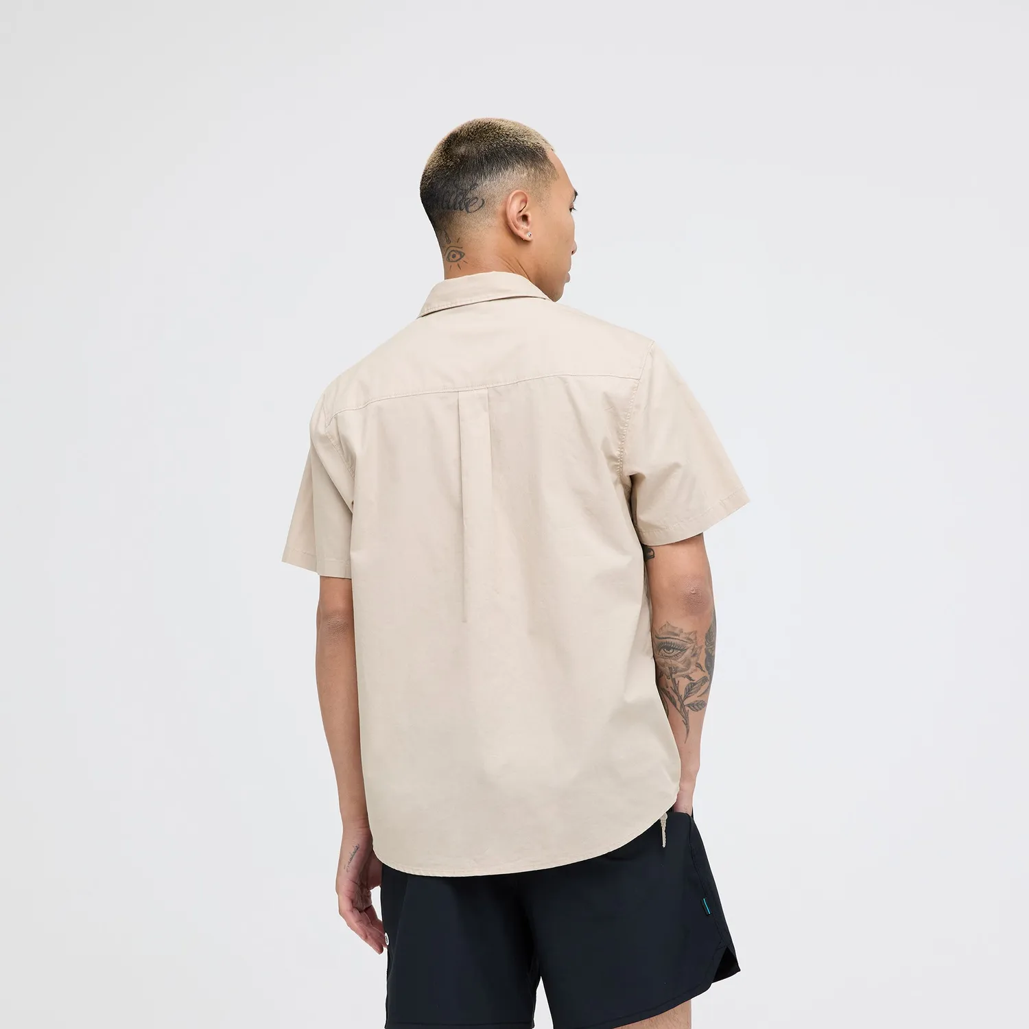 Stance Bales Button Up t-shirt string grey økologisk