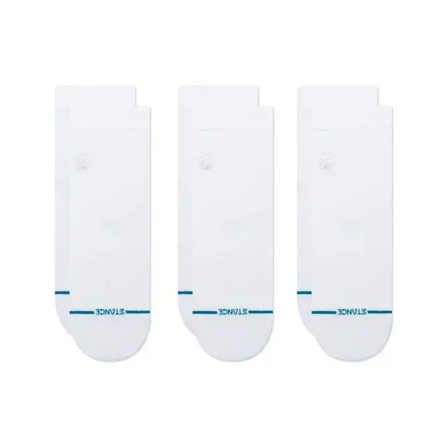 Stance Icon Lowrider sokker hvid 3-pak – let cushion