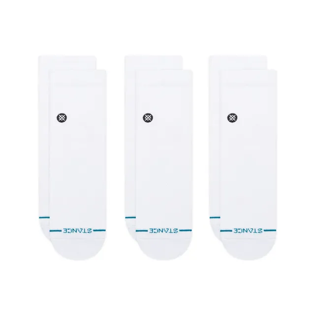 Stance Icon quarter sokker hvid 3-pak bomuld