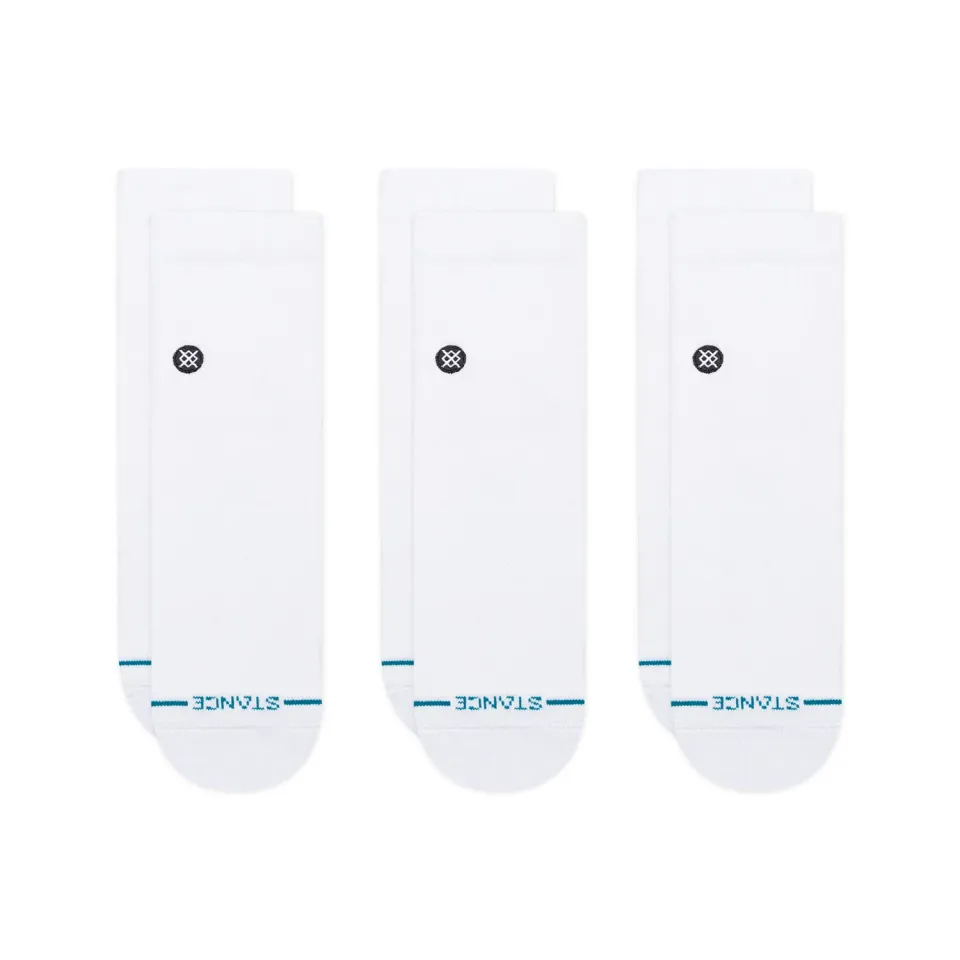 Stance Icon quarter sokker hvid 3-pak bomuld