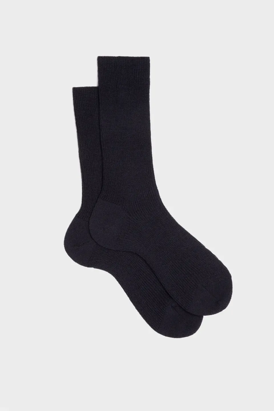 Bresciani Michela uldstrømper blå - merino rib