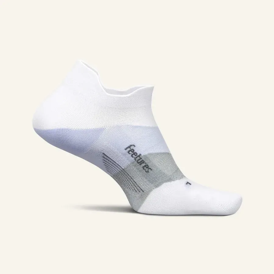 Feetures Elite Ultra Light No Show Tab løbesokker White Lilatech åndbar